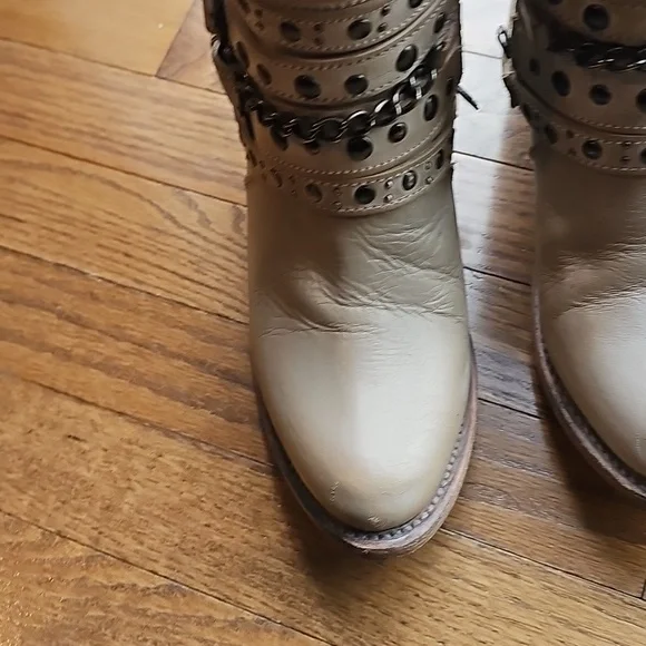 Freebird Sandra Studded Tan Ankle Boots